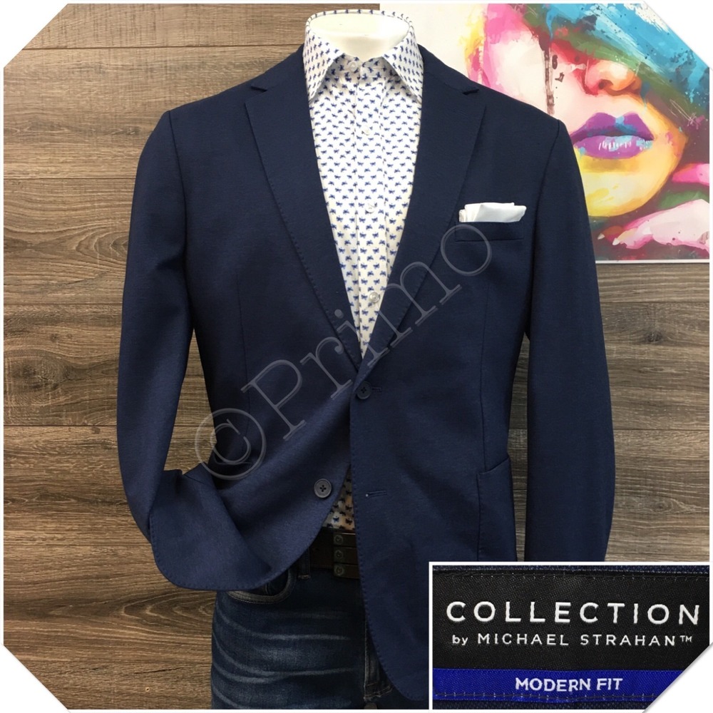 COLLECTION‎ Mens Stretch Jersey Blazer Sport Coat Casual Jacket Size 46R Suit